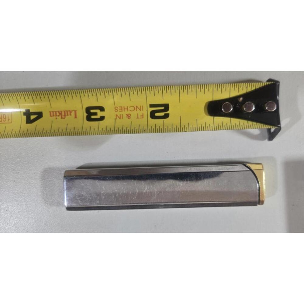 Vintage No Mark Colibri Metallic Silver Gold Toned Lighter